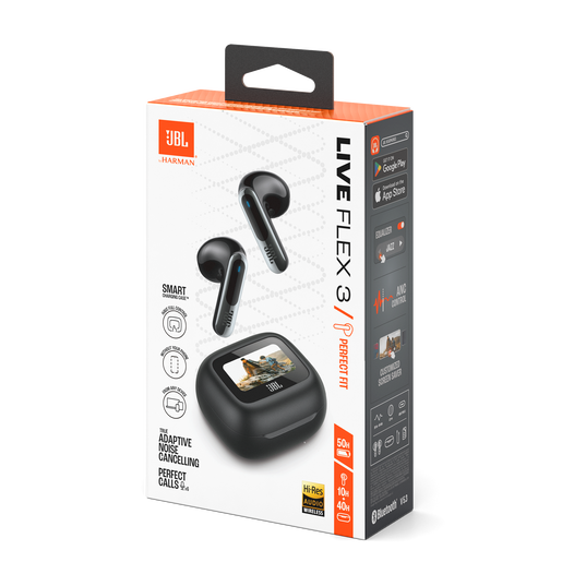 JBL Live Flex 3 - Black - True wireless noise-cancelling open-stick earbuds - Detailshot 15